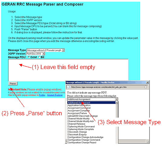 Create new message GSM 2G, UMTS 3G, LTE 4G